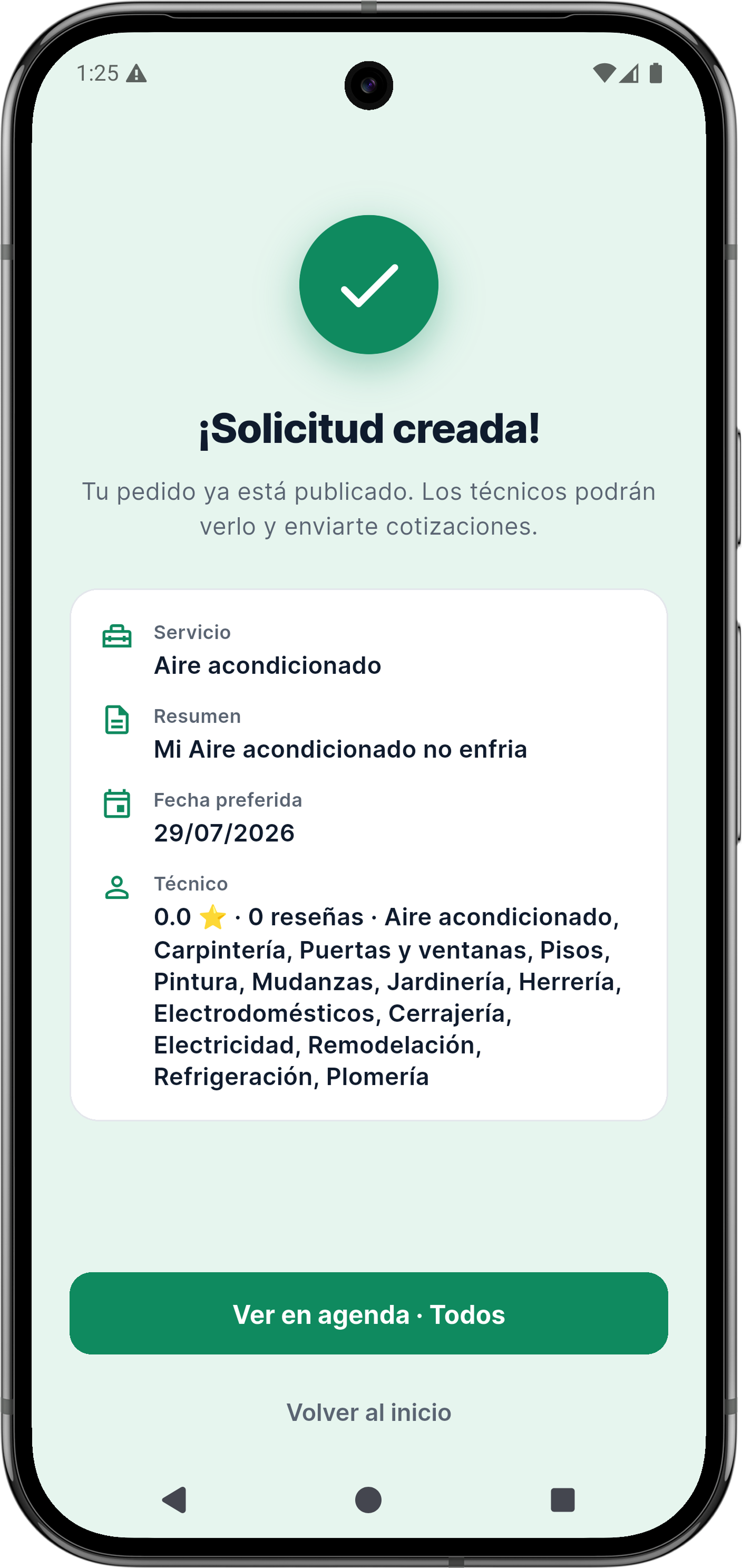 Realiza la solicitud