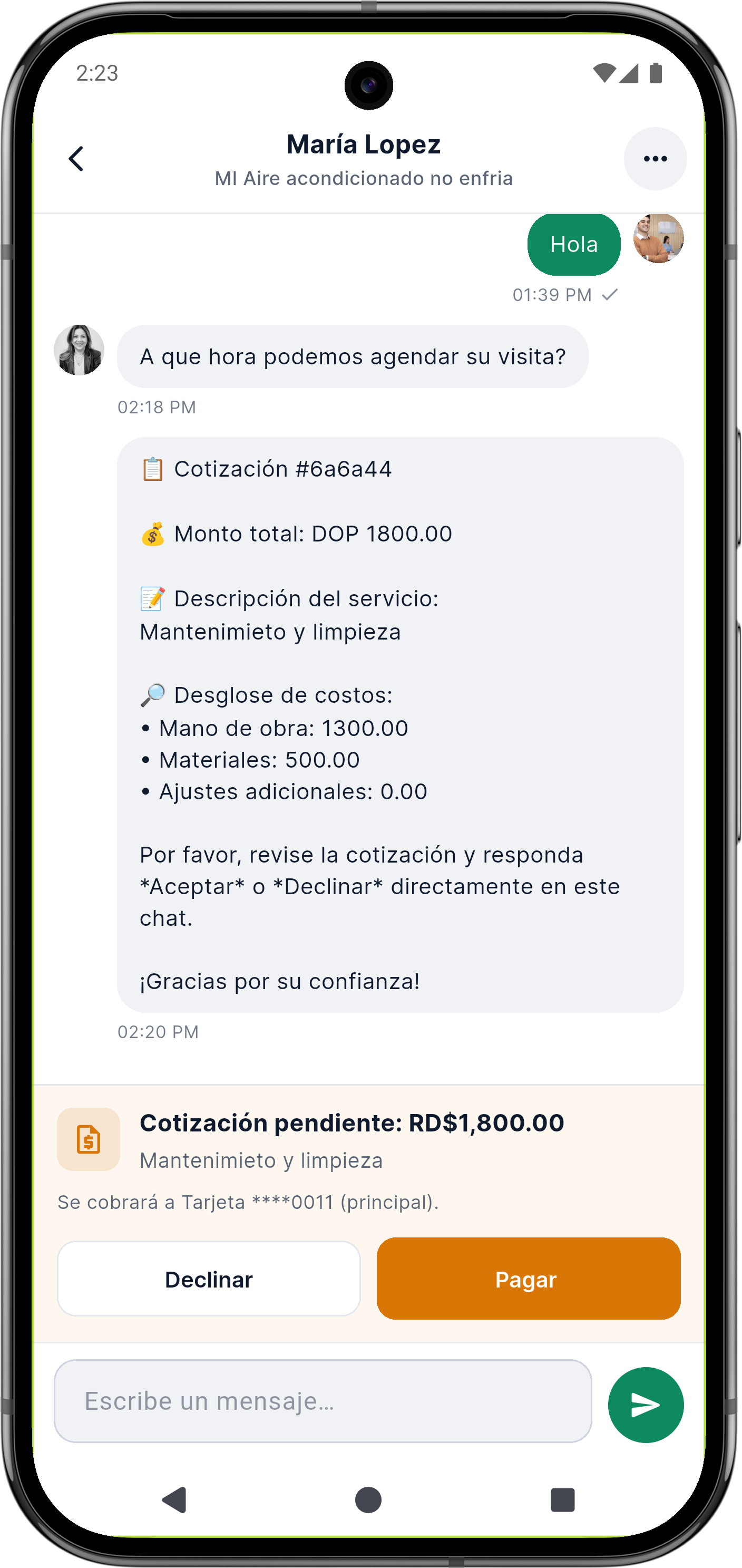Recibe una cotización